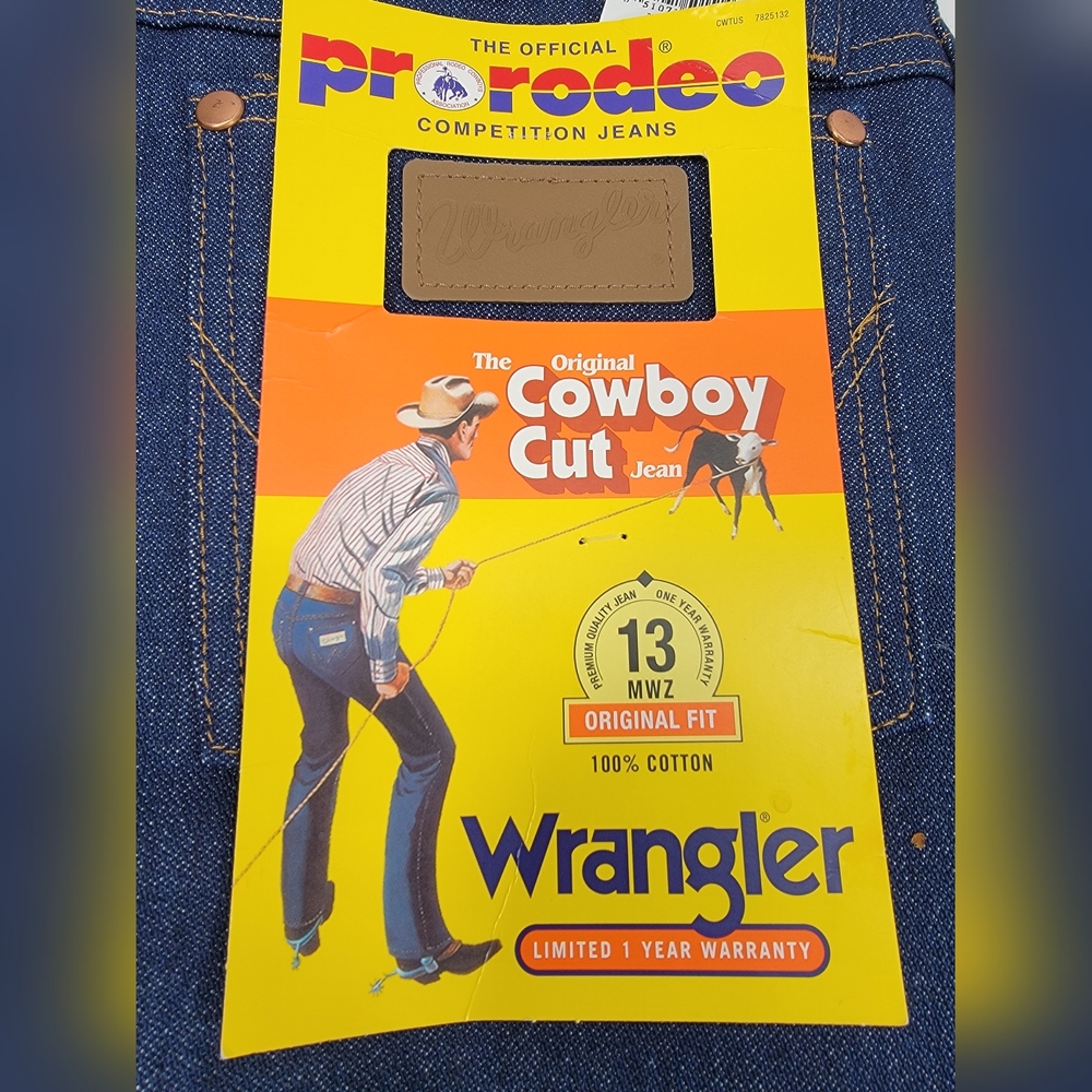 NEW Wrangler Pro Rodeo Original Fit Blue Jeans Cowboy Cut 13MWZ Mens 28x32 NWT - Picture 10 of 14